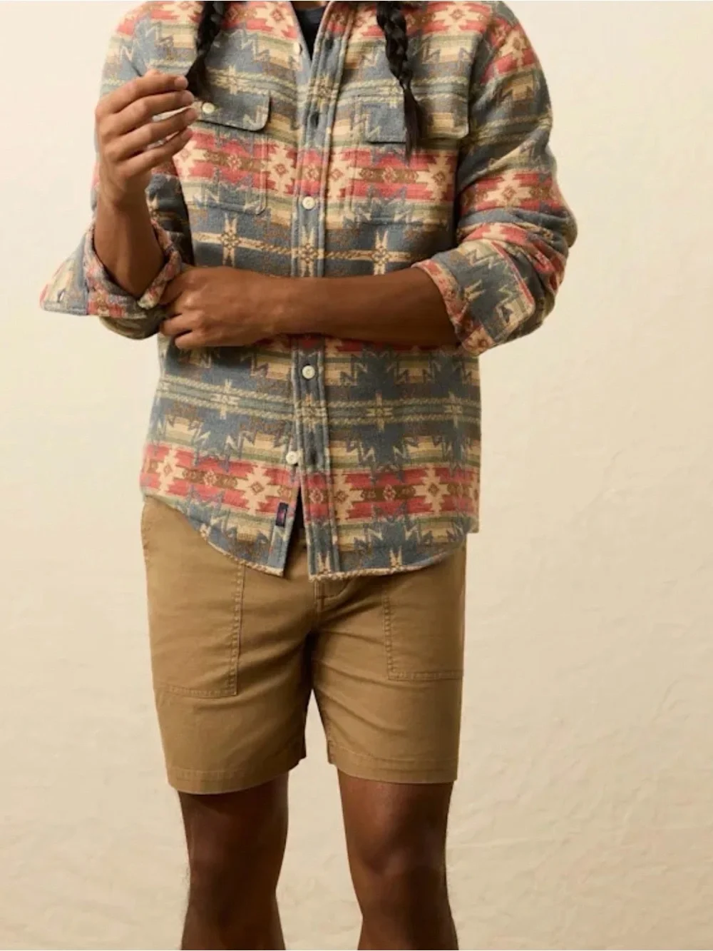 Faherty Multi-Color Patterned Lightweight Shacket NWT XL